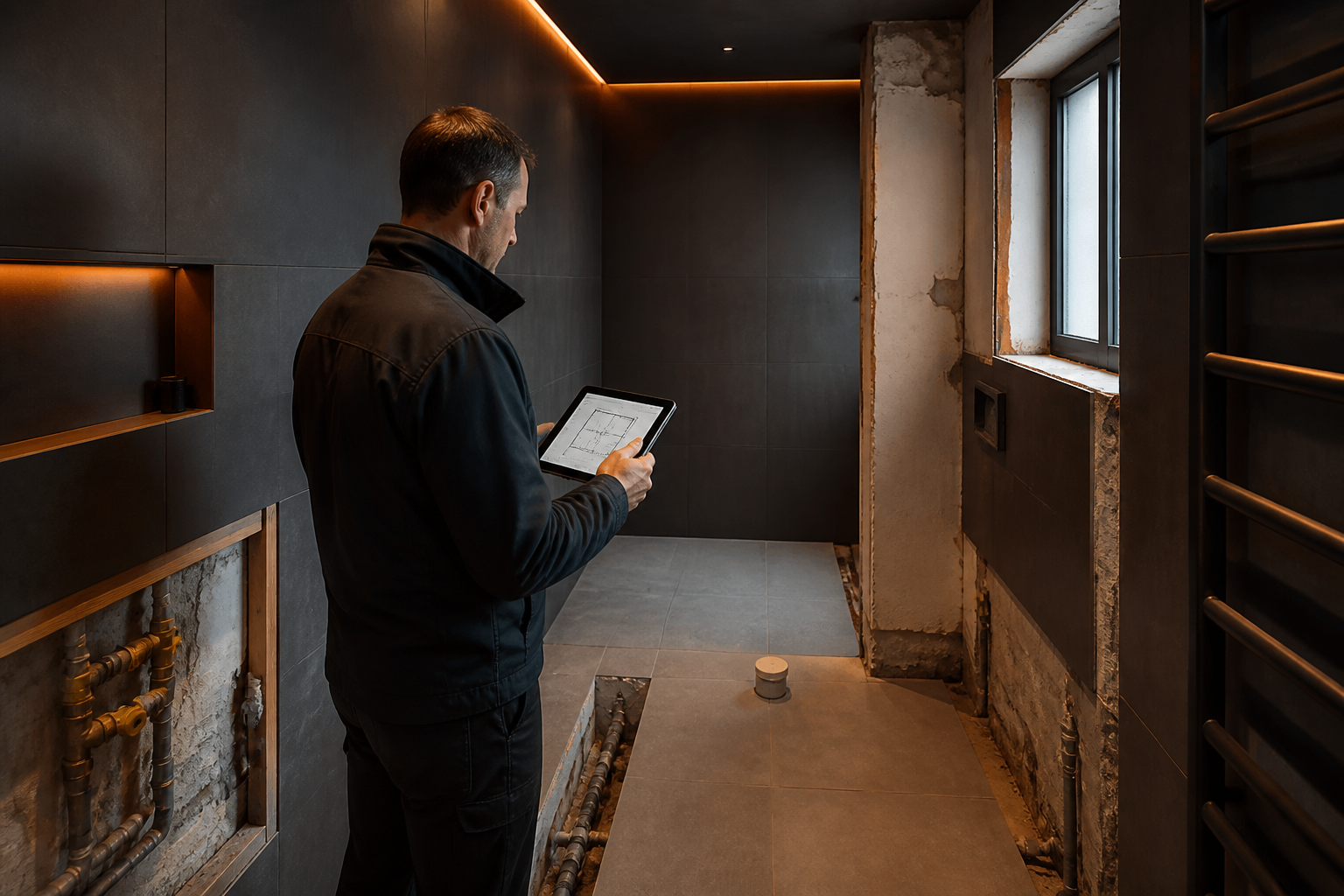 On-site property survey during renovation